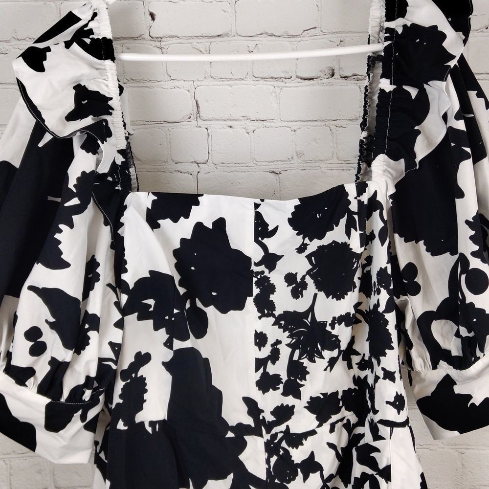 Christopher John Rogers Wrap Dress Black White NWT - Picture 3 of 13